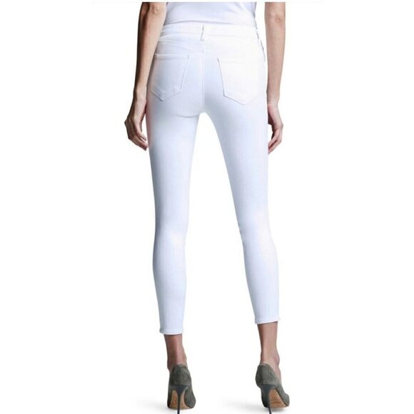 NWT L'AGENCE White Margot High Rise Skinny Jean in Blanc Coated - Size 27 - Picture 11 of 14